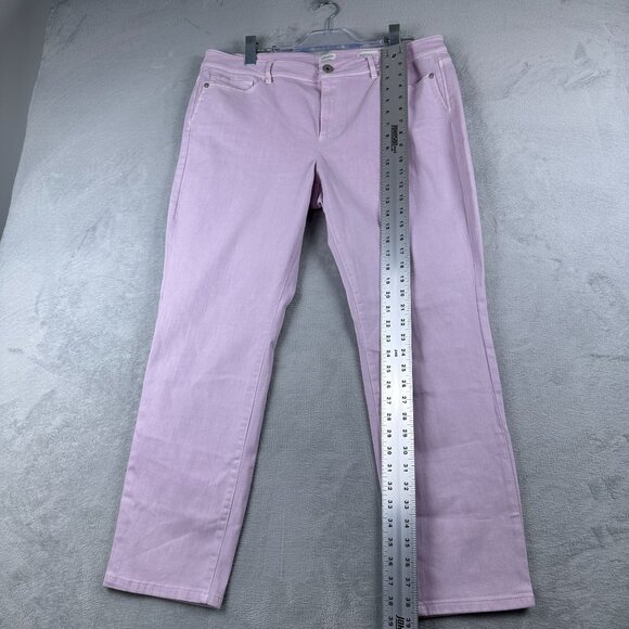 J. Jill Straight Leg Jeans Womens Size 16 Authentic Fit Slim Ankle Mid Rise Pink - Picture 11 of 12